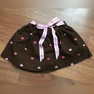 Brown pink heart skirt